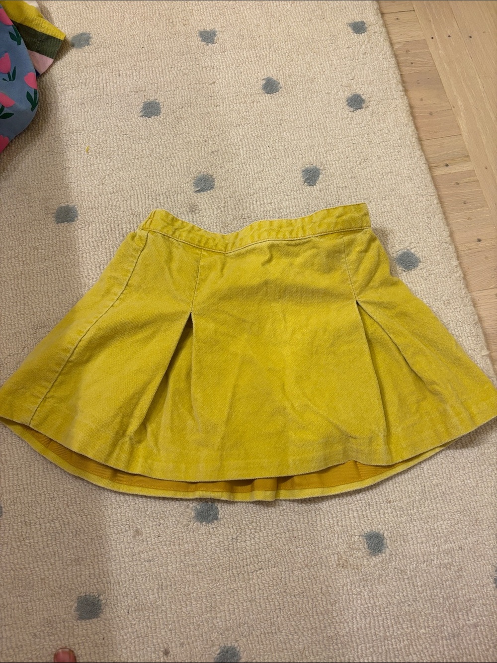 Girls Classic Prep Yellow Corduroy Skater Skirt